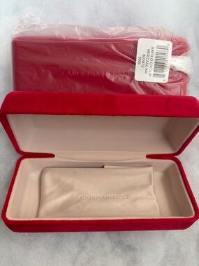 (2) Carolina Herrera Red Carpet/Velvet Eyeglass Cases with Microfiber Cloth NEW
